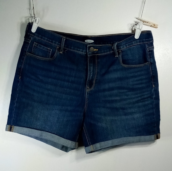 Old Navy Cuffed Blue Jean Shorts Sz 16 - Picture 10 of 11